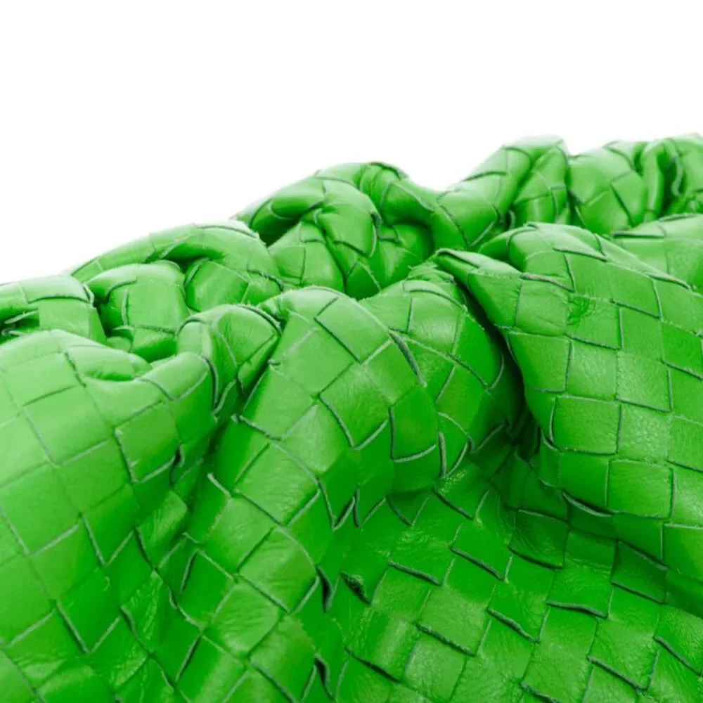 Bottega Veneta Parakeet The Pouch Green Leather Clutch Bag